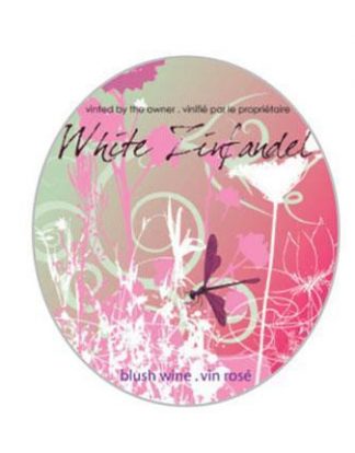WINE BOTTLE LABELS Pack of 30 WHITE ZINFANDEL Dragonfly Design Self-Adhesive