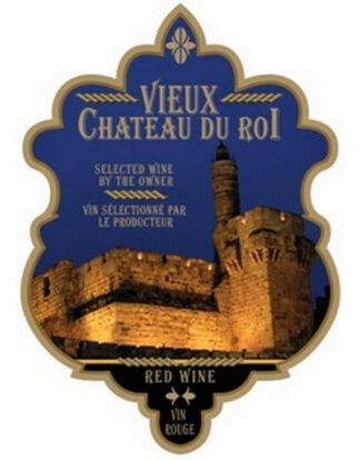 WINE BOTTLE LABELS Pack of 30 VIEUX CHATEAU DU ROI (BLENDED RED WINE) Blue Background Design Self-Adhesive Peelable