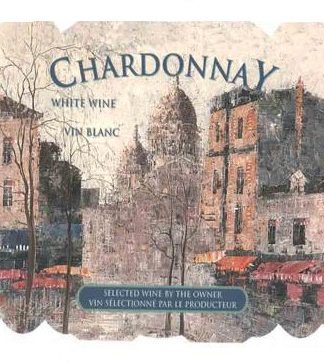 WINE BOTTLE LABELS Pack of 30 CHARDONNAY Paris Winter Scene Design Self-Adhesive and Peelable