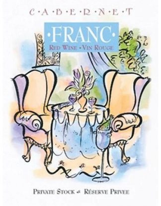 WINE BOTTLE LABELS Pack of 30 CABERNET FRANC Red Wine Labels TWO CHAIRS Design Self-Adhesive Easy Peel