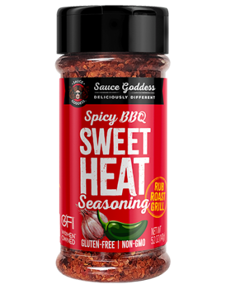 SAUCE GODDESS SWEET HEAT Spicy West Coast BBQ Seasoning Blend 5.2oz Shaker Bottle