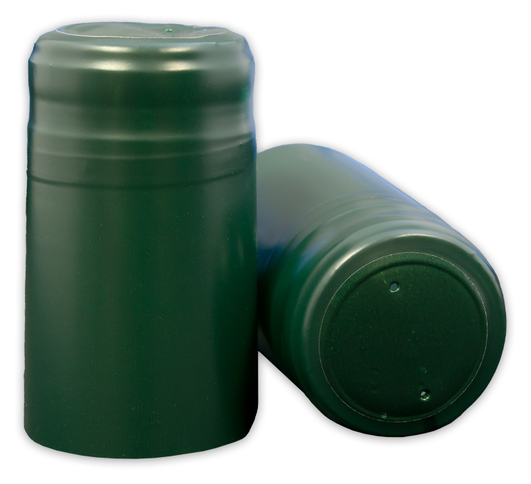 30PK DARK GREEN SHINY (Glossy) Shrink Capsules PVC Caps for Wine Bottles 30X55mm