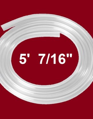 Made in USA Safe NSF SIPHON HOSE 5 Feet 5′ of 7/16″ Clear Food Grade Tubing for 1/2" Racking Cane or Barb