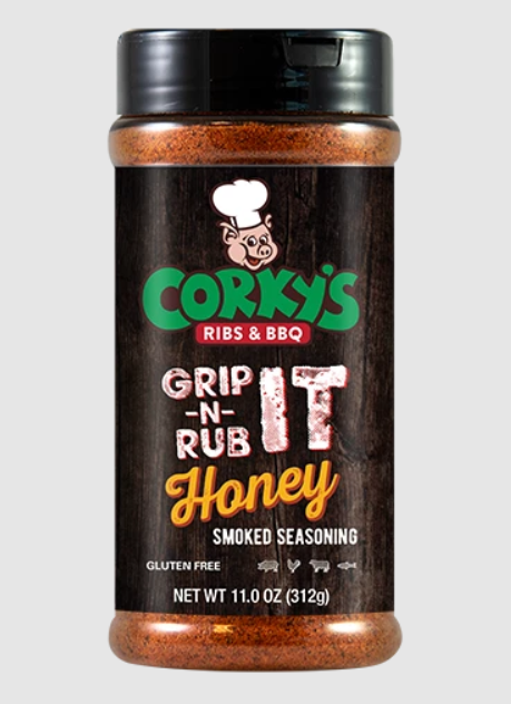 World Famous CORKY'S SMOKEY HONEY DRY RUB From the Legendary Corkys in Memphis - 11oz Shaker Bottle