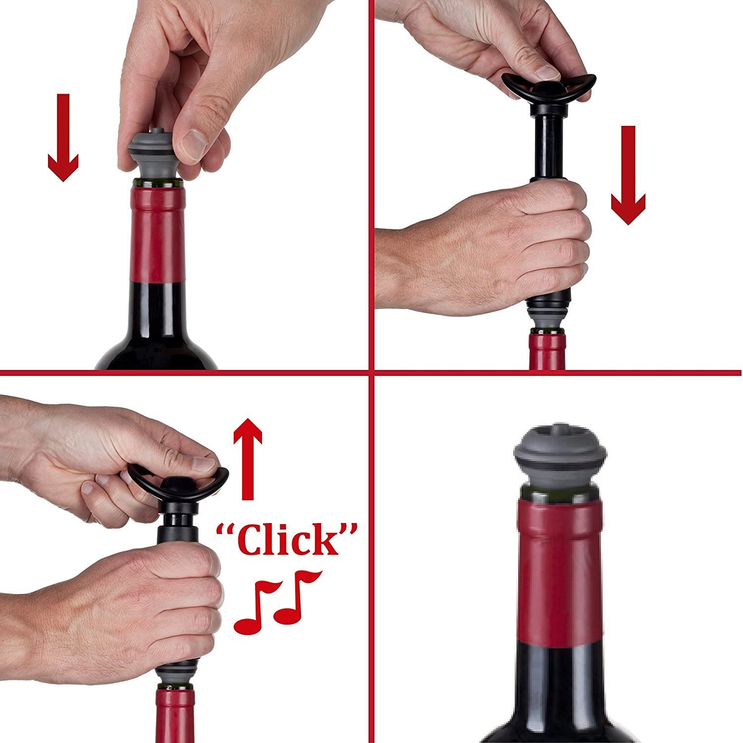 2PK VACUVIN VACUUM STOPPERS For the Original Wine Saver 4318 - Image 3