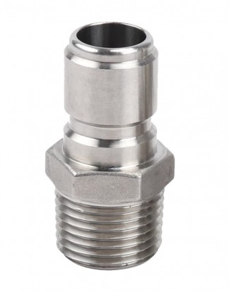 QUICK DISCONNECT 1/2" NPT Male Pipe Thread (MPT) To Male Quick Disconnect 304 Stainless Krome C752