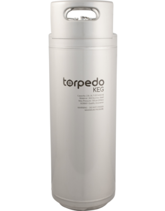 Direct Ship TORPEDO KEG 6.1 Gallon Stackable Stainless Steel Ball Lock Type Corny Pepsi Style Stackable Tank for Soda Cider Beer Cold Brew Coffee or Shrub - Cornelius Keg