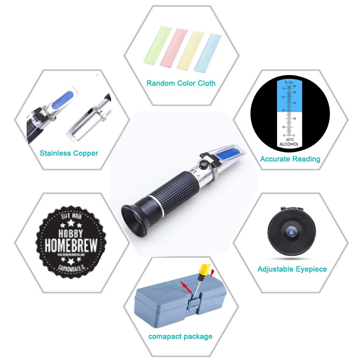 ATC ALCOHOL REFRACTOMETER Measures Alcohol Content Like a Proof Hydrometer - Image 5