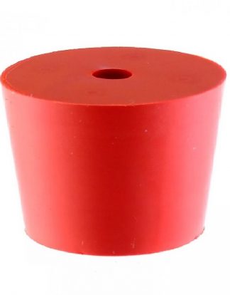 C017 HUGE #11.5 DRILLED STOPPER RED Solid Rubber Bung 2.30" Top 1.89" Bottom