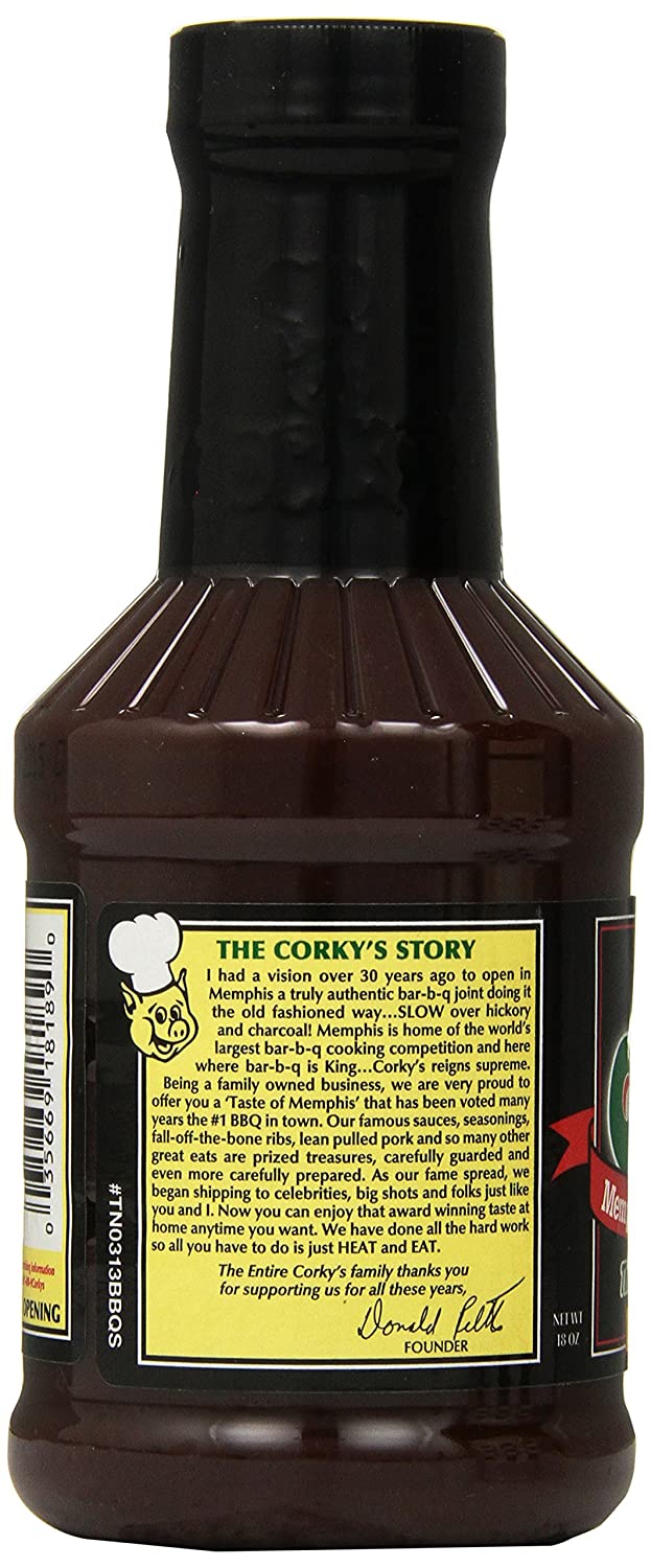 World Famous CORKY'S ORIGINAL RECIPE BBQ SAUCE From the Legendary Corkys in Memphis - 19oz Bottle - Image 3