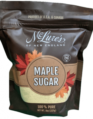 MCLURE'S MAPLE SUGAR 8oz New England Grade A Natural Sweetener