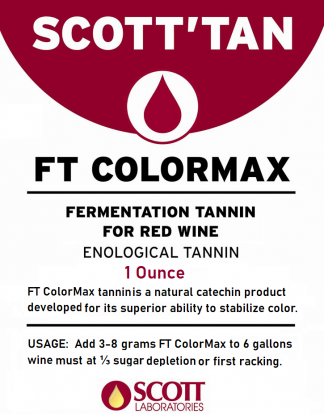 FT COLORMAX 1oz Soft Fermentation Tannin for Color Stabilization from Scott'Tan Scott Laboratories