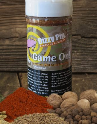 Dizzy Pig GAME ON BBQ Seasoning Spice Dry Rub For VENISON and Wild Game Cooking All Natural 6.2oz Shaker Bottle