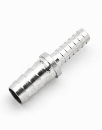C908 UNEQUAL BARB VINYL TUBING SPLICER: 5/16" ID x 3/8" ID 304 Stainless Steel Fitting Krome (Each)