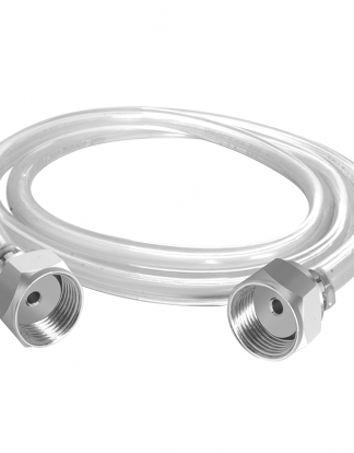 BEER LINE DOUBLE JUMPER Beer Hose Assembly with Hex Nut On -BOTH- Ends Krome C4162 C111 Stainless Nipple