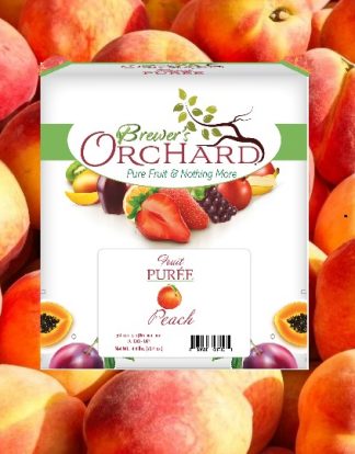 PEACH PUREE 4.4 Pound Bag in Box Brewer's Orchard Natural Fruit Purees for Shrub, Cider, Mojitos, Wine and Beer