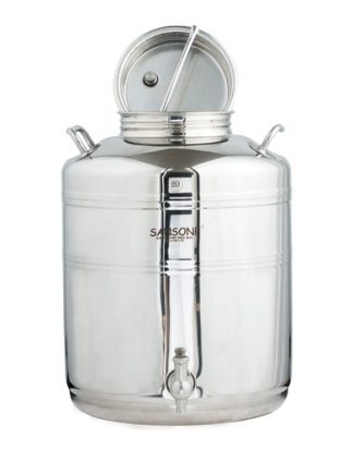 Sansone Stainless Fusti Tank - 20 L (5.2 gal) for Fermentation or Storage WE805 Includes Spigot