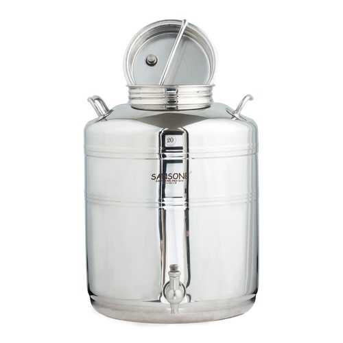 Sansone Stainless Fusti Tank - 20 L (5.2 gal) for Fermentation or Storage WE805 Includes Spigot