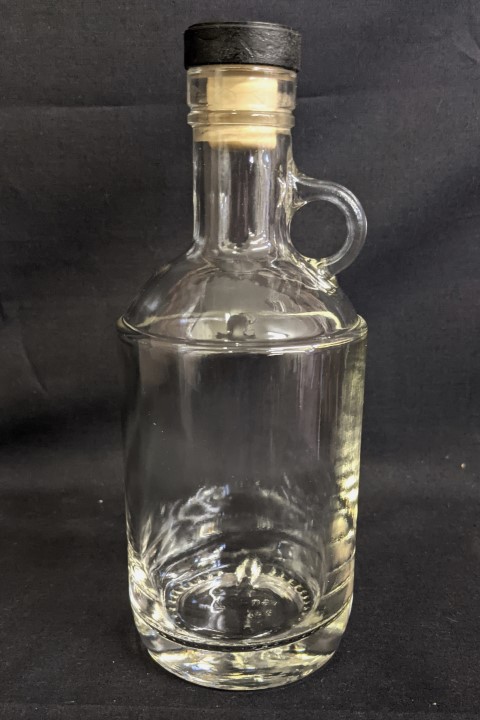 Quality Heavy Weight CLEAR MOONSHINE JUG 375ml Clear Flint With Tasting Cork