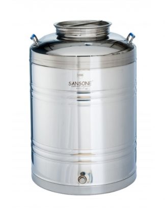 Sansone Stainless Fusti Tank - 100 L (26.4 gal) for Fermentation or Storage WE810 Includes Spigot