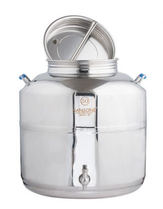Sansone Stainless Fusti Tank - 50 L (13.2 gal) for Fermentation or Storage WE808 Includes Spigot