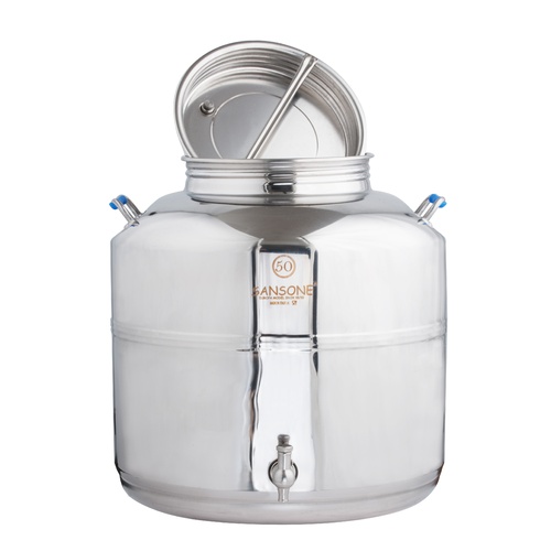 Sansone Stainless Fusti Tank - 50 L (13.2 gal) for Fermentation or Storage WE808 Includes Spigot