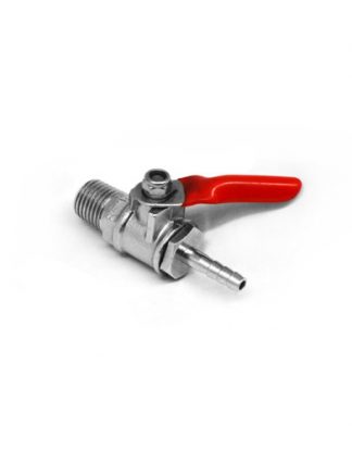CO2 Gas Line SHUT OFF VALVE with Barb, Ball Lock Shutoff and Check Valve C446 from Krome Dispense  5/16" ID 1/4" x 19 BSPT