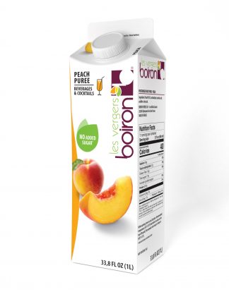 Les Vergers BOIRON SPANISH PEACH Ambient Fruit Puree 1L Carton AZZZ2873 Sterile Natural Fruit Purees for Cocktails Shrub Cider Mojitos Baking Ice Cream and Fruit Beer
