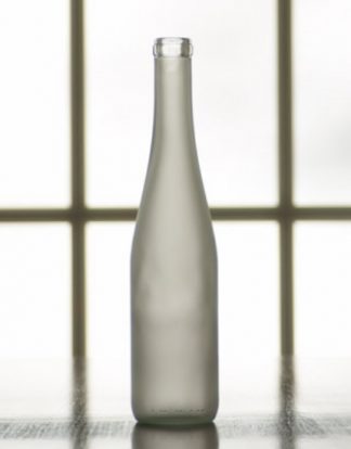 RENANA WINE BOTTLES 375 ml "Splits" FROSTED WHITE Glass Burgundy Stretch Hock Wine or Vinegar Bottles Full Case of 12