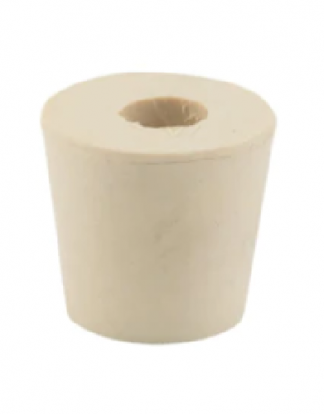Problem Solver #4 DRILLED RUBBER STOPPER 26mm TOP 20mm BOTTOM White Rubber Gum Bung from Vintage Shop About 1" on top and 13/16" on bottom