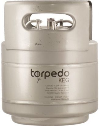 Cannonball Keg WIDE 1.5 TORPEDO KEG Stackable Stainless Steel Ball Lock Corny/Pepsi Type 1.5 Gallon - Small CORNELIUS KEG for Soda or Beer