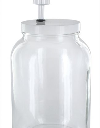 1 Gallon GLASS WIDE MOUTH FERMENTER With 3PC Airlock and Drilled Grommeted Lid - Mason or Pickle Jar for Winemaking or Kombucha