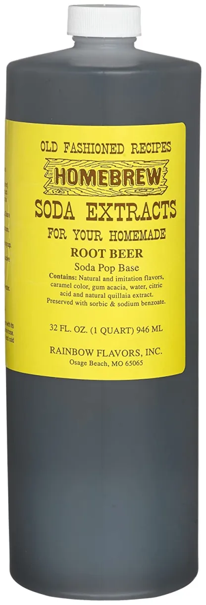 Quart Size ROOT BEER Extract Old Fashioned RAINBOW FLAVORINGS Homebrew Soda Mix (Makes 64 Gallons)