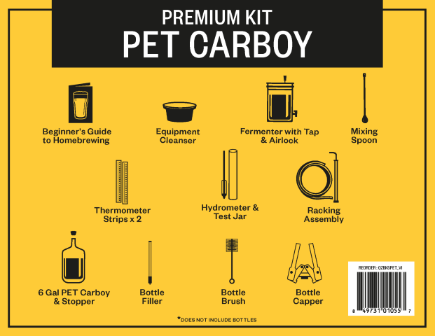 HOMEBREWING STARTER KIT BSG QZBK5PET Beer Brewing Equipment Set with PET Carboy for use with 5 Gallon Beer Brewing Kits - Image 2