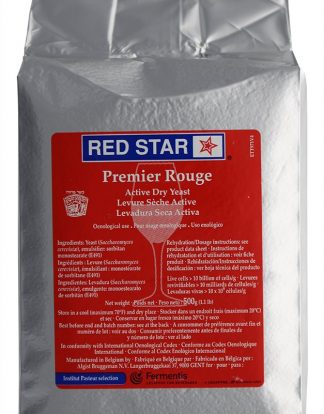 500g BRICK WINE YEAST Red Star Premier Rouge (Formerly Pasteur Red) 1 500g Pack for Red Wines
