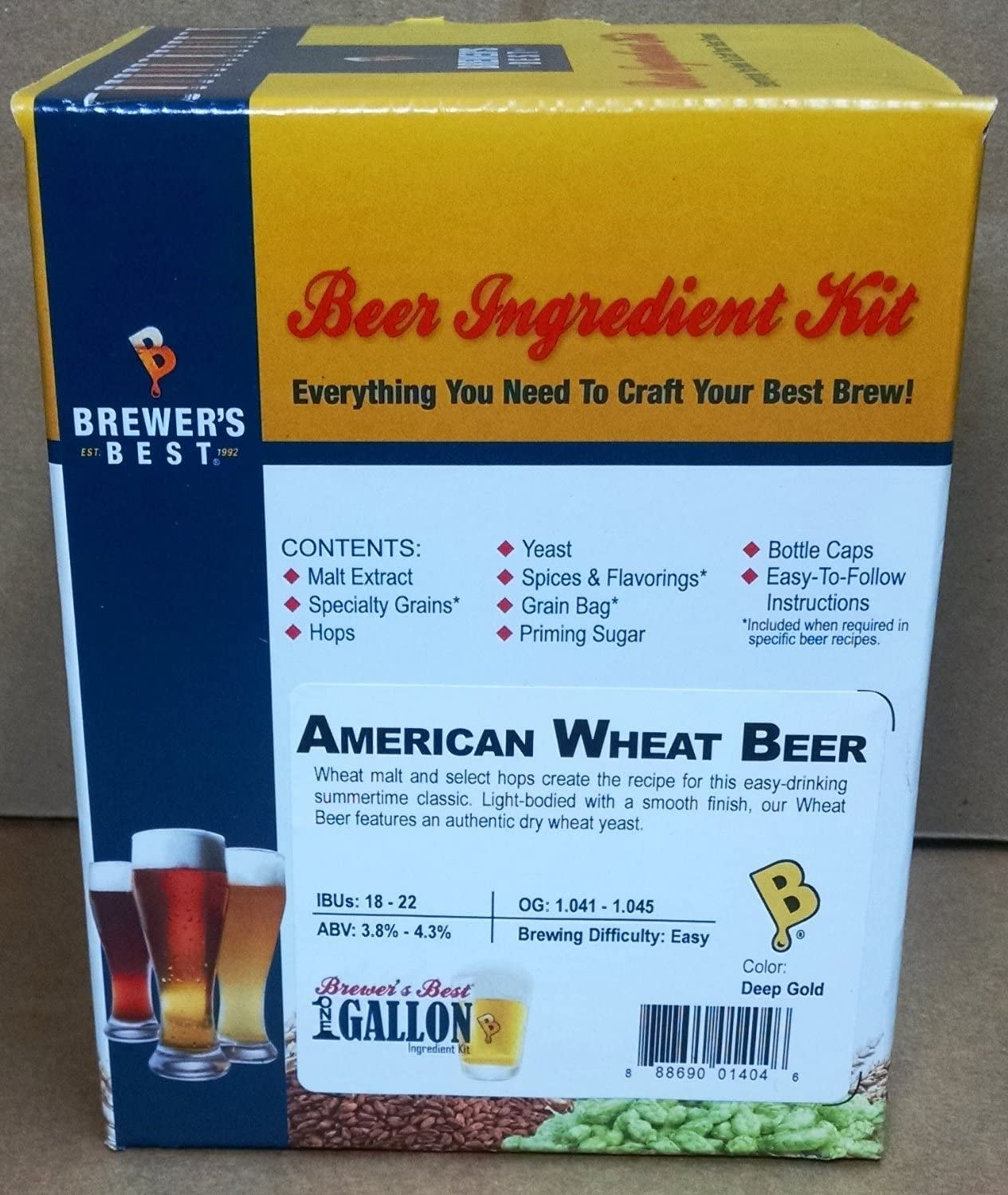 AMERICAN WHEAT BEER Beer Kit 1 Gallon Brewers Best Boxed Ingredient Kit