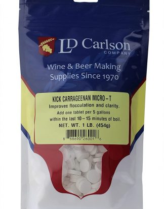 KICK TABS Kick Carrageenan Micro-T (1 Pound Tablets) LDC Factory Package  Clarifier Tablets similar to Whirlfloc For Home Brewing Beer Making