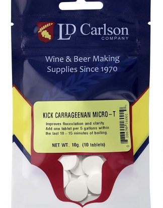 KICK TABS Kick Carrageenan Micro-T (10 Tablets) LDC Factory Package  Clarifier Tablets similar to Whirlfloc For Home Brewing Beer Making