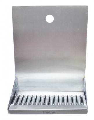 WIDE 12" WIDE C4121 1-HOLER SHANK MOUNTED DRIP TRAY Stainless Steel Wall Mount Drip Tray with Drain - 1 Shank Hole