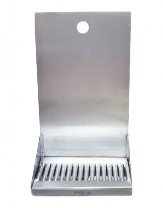 DRIP TRAY NARROW 6" WIDE C138 1-HOLER SHANK MOUNTED DRIP TRAY 8x6x14 Stainless Steel Wall Mount with Drain - 1 Shank Hole