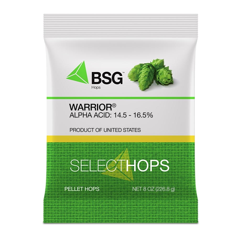 WARRIOR USA Super Alpha Hop Pellets 8oz Aggressive Bittering Hops