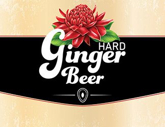 HARD GINGER BEER Bottle Labels Pack of 30 Self Adhesive Peel and Stick Labels with Ginger Flower Design