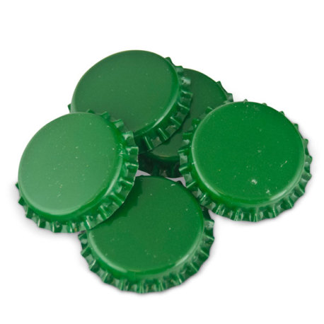 CROWN CAPS 144 GREEN NEW BOTTLE CAPS STANDARD 26.5 SIZE FOR SODA AND BEER BOTTLES