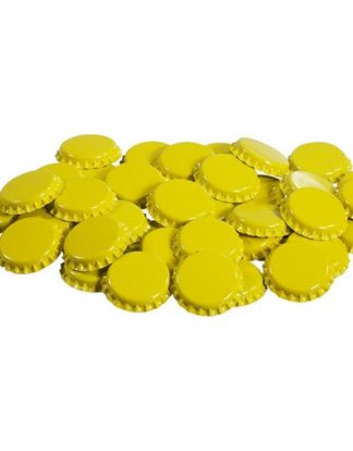 CROWN CAPS 144 YELLOW NEW BOTTLE CAPS STANDARD 26.5 SIZE FOR SODA AND BEER BOTTLES