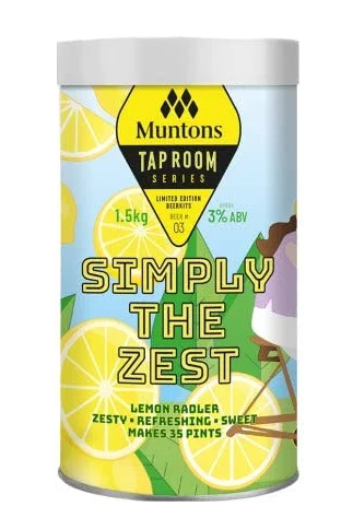Muntons Tap Room Limited Edition Series SIMPLY THE ZEST LEMON RADLER Tinned Beer Kit - Limited Edition Recipe #03