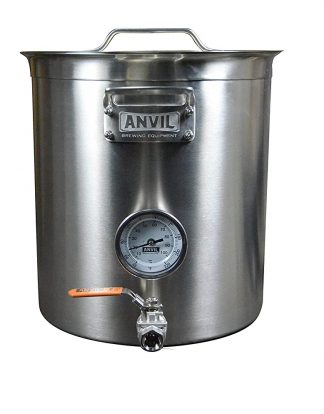 Anvil BREW KETTLE 7.5 Gal 18 Gauge Stainless Steel Home Brewing Kettle - Includes Thermometer and Ball Valve