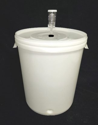 NEW STYLE 7.9 Gallon (30L) Primary Fermenting Bucket KIT with Easy-On and Easy-Off off Drilled Lid, and Grommet