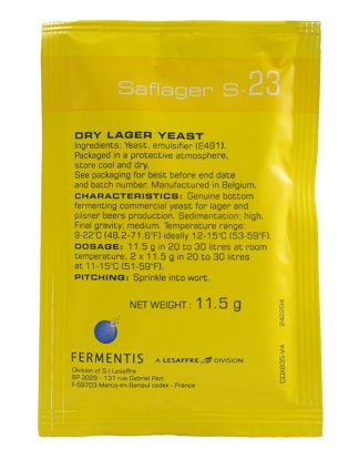 BEER YEAST Fermentis Saflager S-23 SINGLE PACK For Commercial Lagers and Pilsner Clones