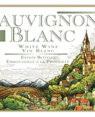 SAUVIGNON BLANC WINE BOTTLE LABELS Pack of 30 Vinyard Scene Self Adhesive Removable and Easy to Peel Off