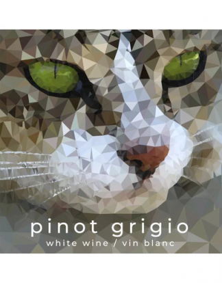 PINOT GRIGIO WINE BOTTLE LABELS Pack of 30 Faceted Cat Removable Self-Adhesive and Easy to Peel Off